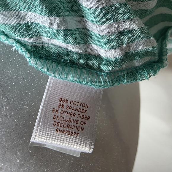 Lauren Conrad Womens Green White Striped Blouse Size Small - Picture 5 of 7